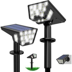 Solar spot lights outdoor waterproof LED landscape yard pathway wall light cool